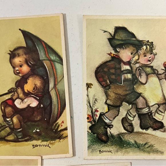 Vintage Lot of 5 Alfred Mainzer “Bonnie” Hummel like Kids Postcards Belgium - Picture 4 of 11